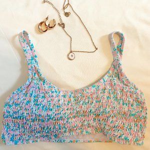 Romwe Flower Print Bikini Tip